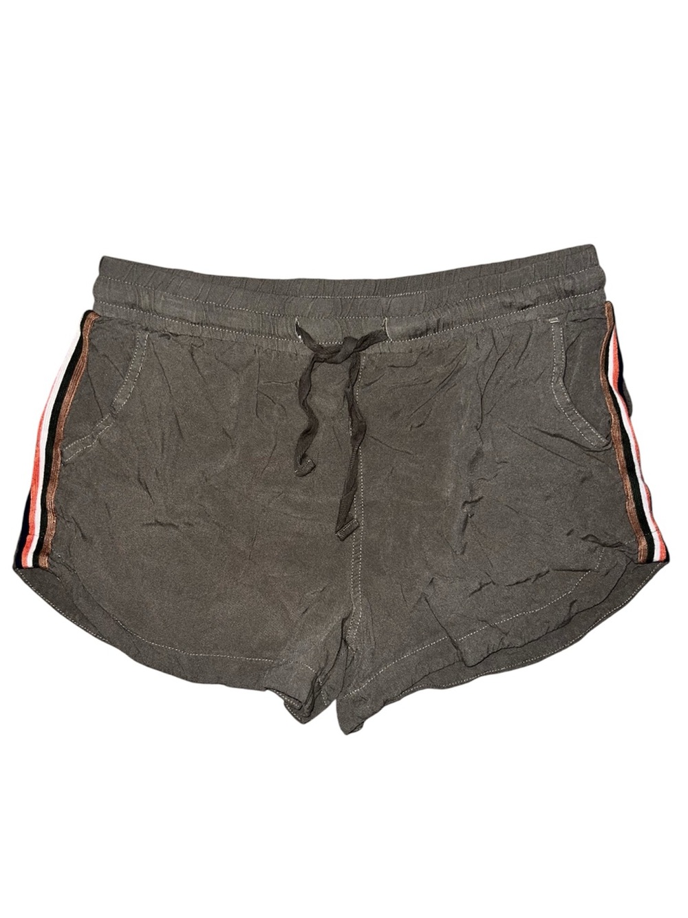 Tinsel Women’s Pull On Shorts Side Striped in Olive Size Large